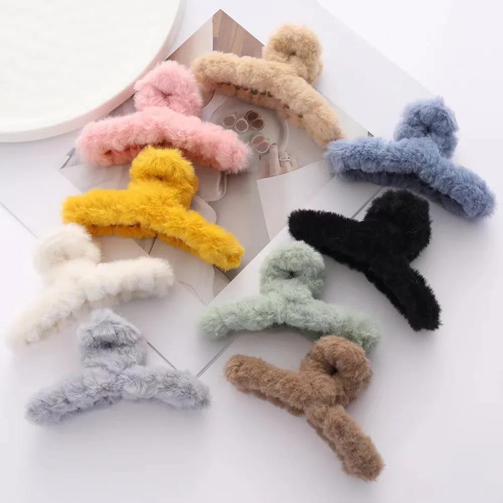 Furry Hair Claw Clip for Girls